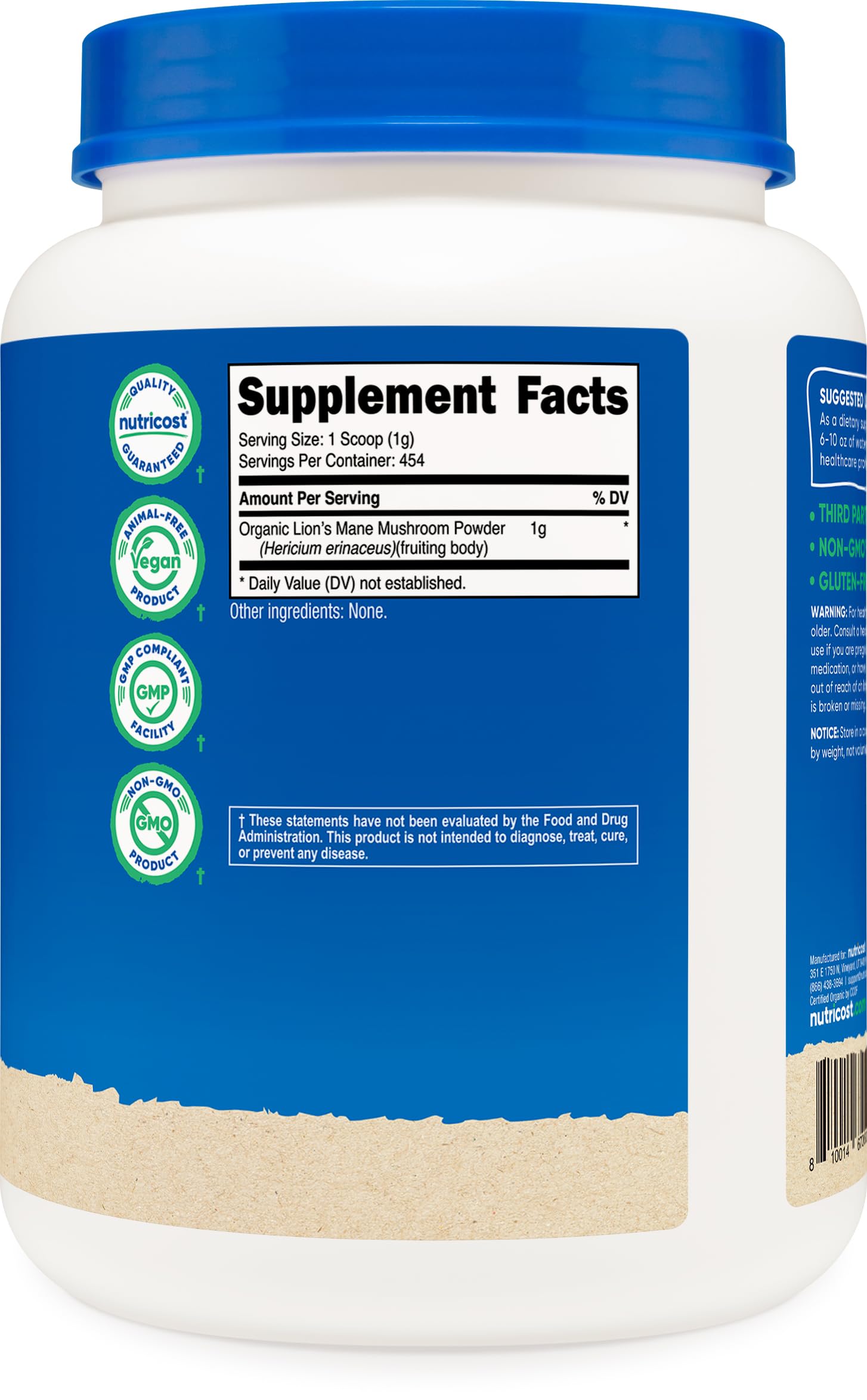 Fabrication Nutricost criniere de lion dans une installation GMP et FDA