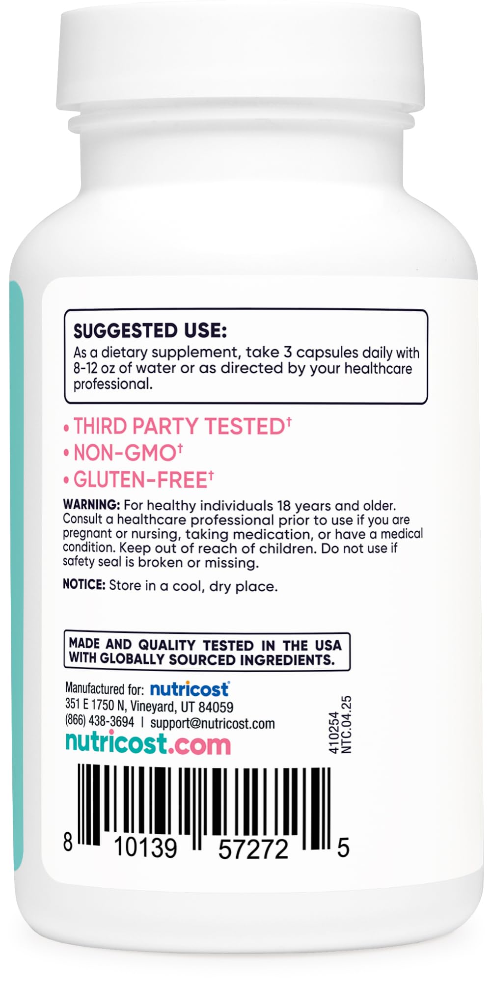 Nutricost D-Mannose bouteille-ouverte : accès rapide à la dose quotidienne.