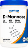 Nutricost D-Mannose – bouteille 250 g visible et pratique à doser.