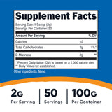 Nutricost D-Mannose Poudre avec doseur intégré pour portions fiables.