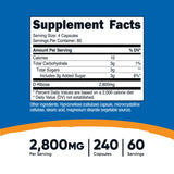 Nutricost D-Ribose, capsules prêt à être consommées pour une dose quotidienne pratique.