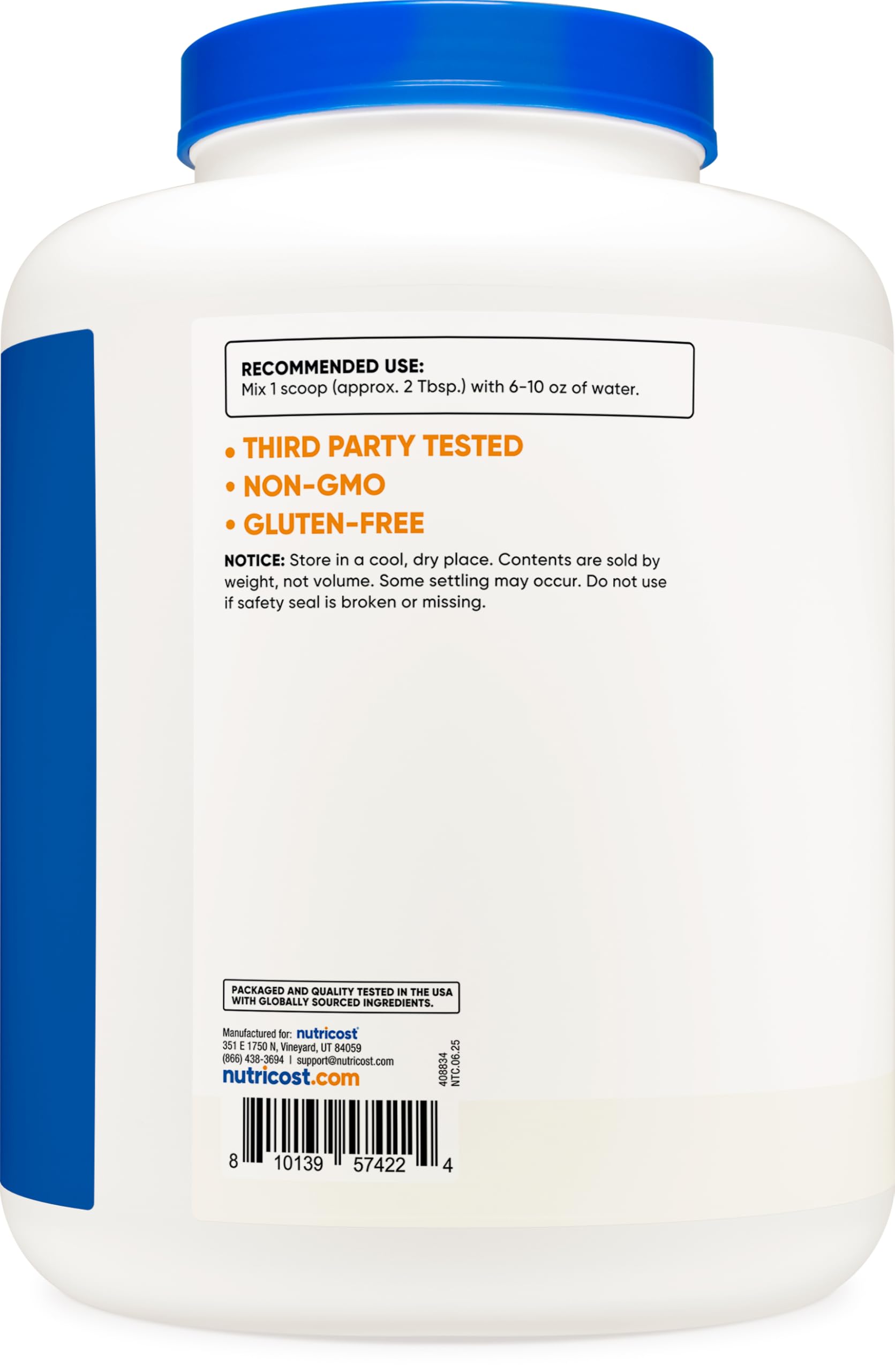 Nutricost Dextrose en poudre, texture blanche fine idéale en pâtisserie légère.