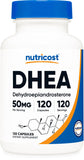 Nutricost DHEA 50 mg bouteille: bouchon facile, prise quotidienne pratique.