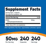 Nutricost DHEA 50mg capsules faciles à avaler