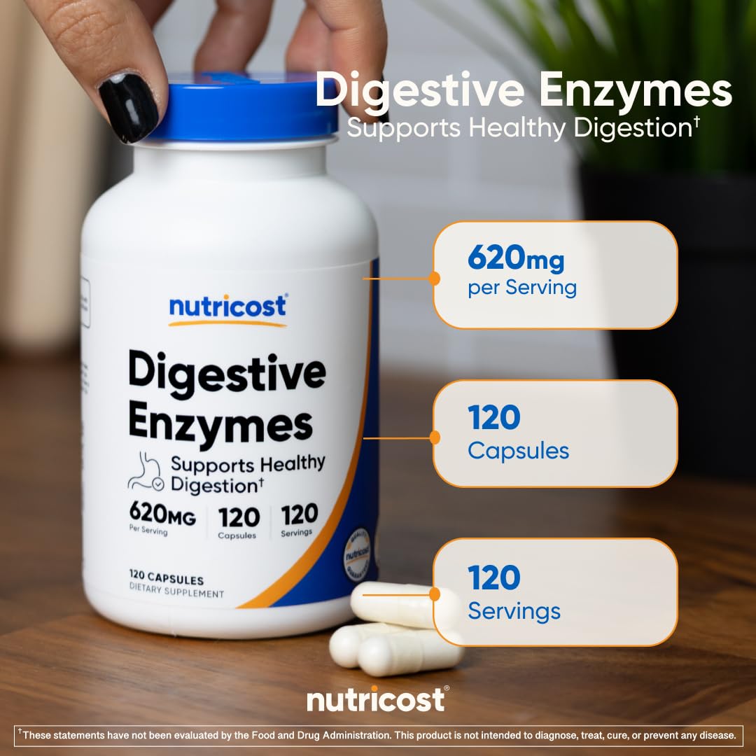Nutricost Enzymes Digestives tableau-infos – fiche produit claire pour comprendre les options
