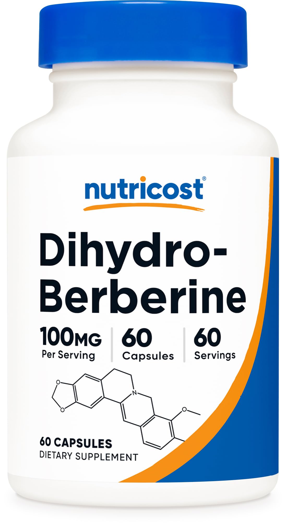 Nutricost Dihydroberberine – flacon de gélules faciles à avaler pour votre routine quotidienne.