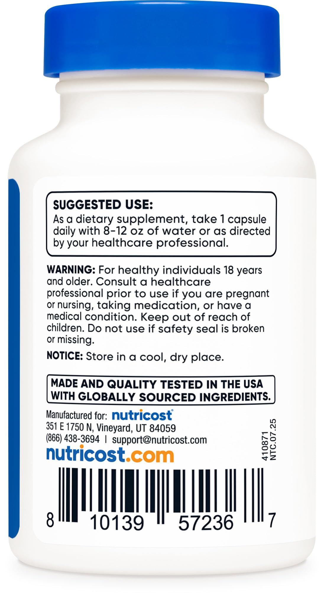 Nutricost Dihydroberberine capsules — laboratoire indépendant garantissant pureté et qualité.