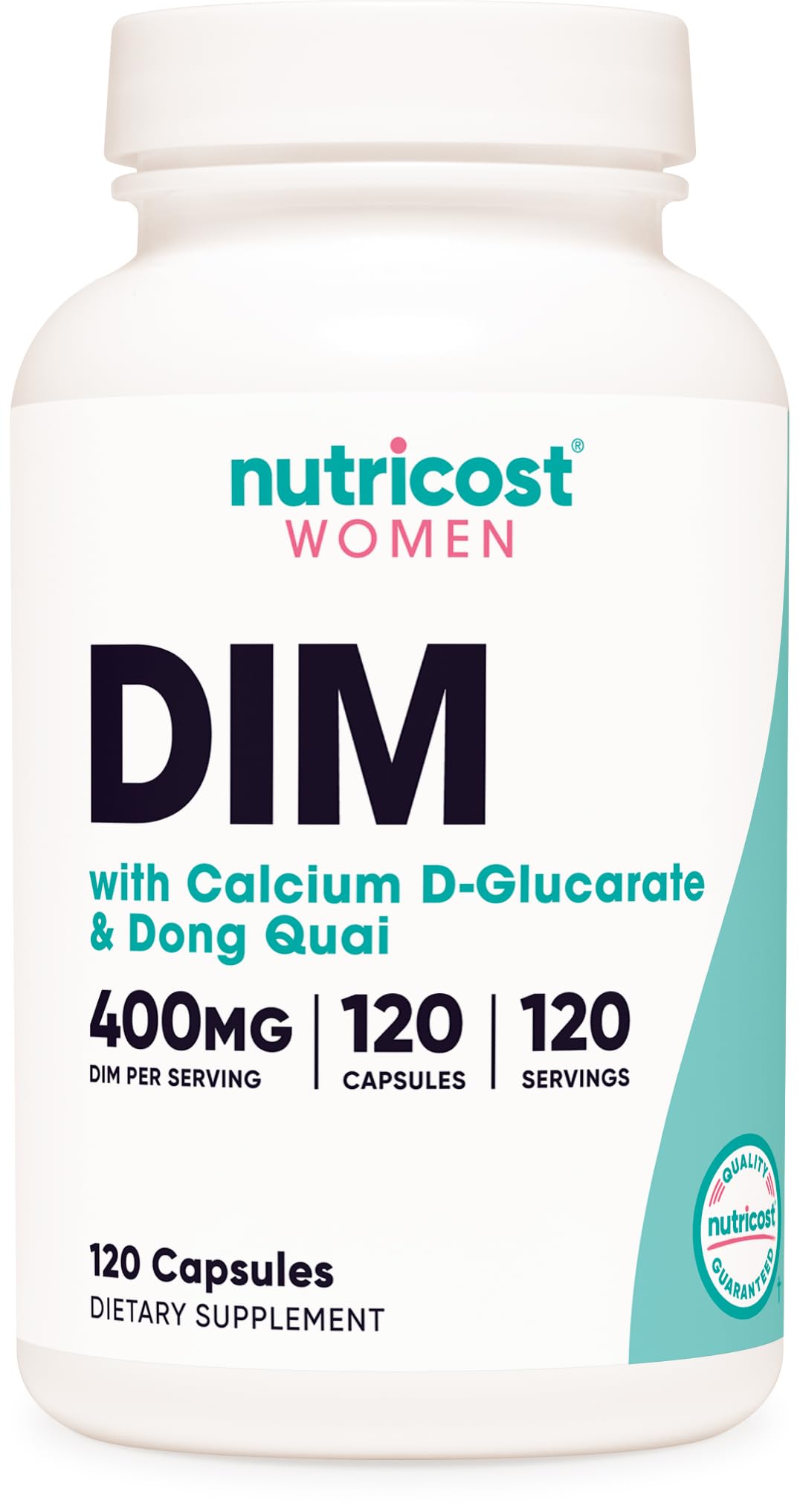 Nutricost DIM 400 mg, boîte de gélules véganes faciles à avaler.