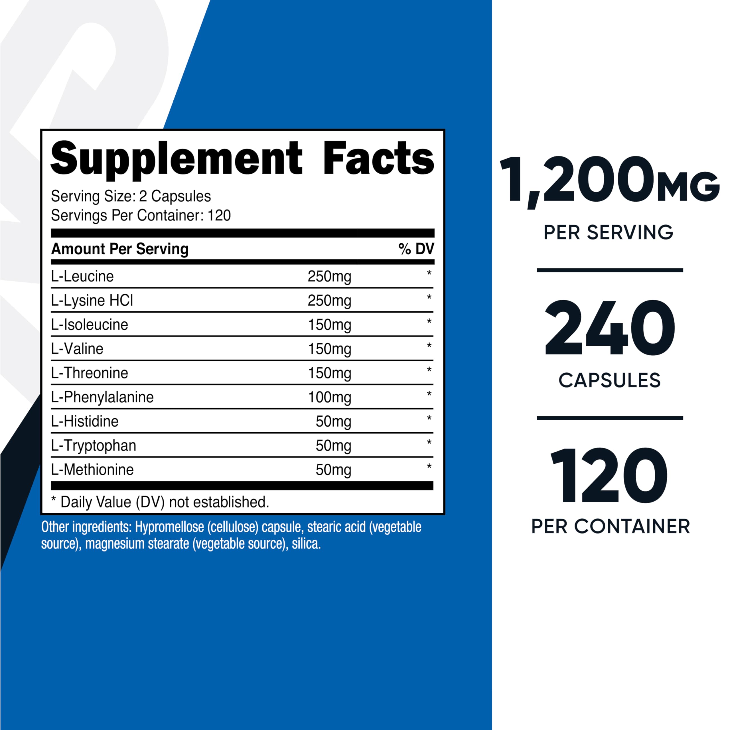 Nutricost EAA gélules – gélules faciles à avaler après l’entraînement.