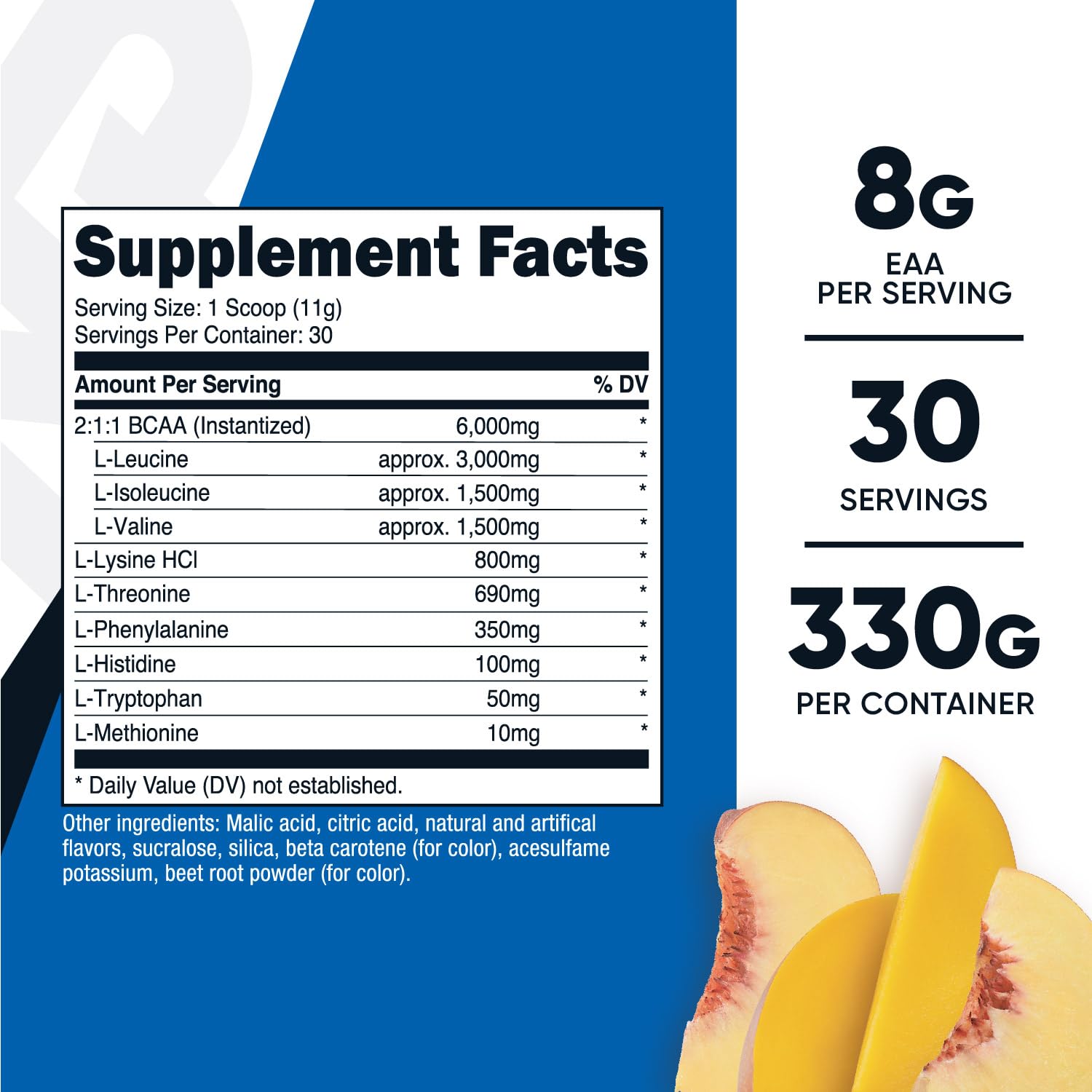 Nutricost EAA Poudre Pêche Mangue dose facile après l'effort
