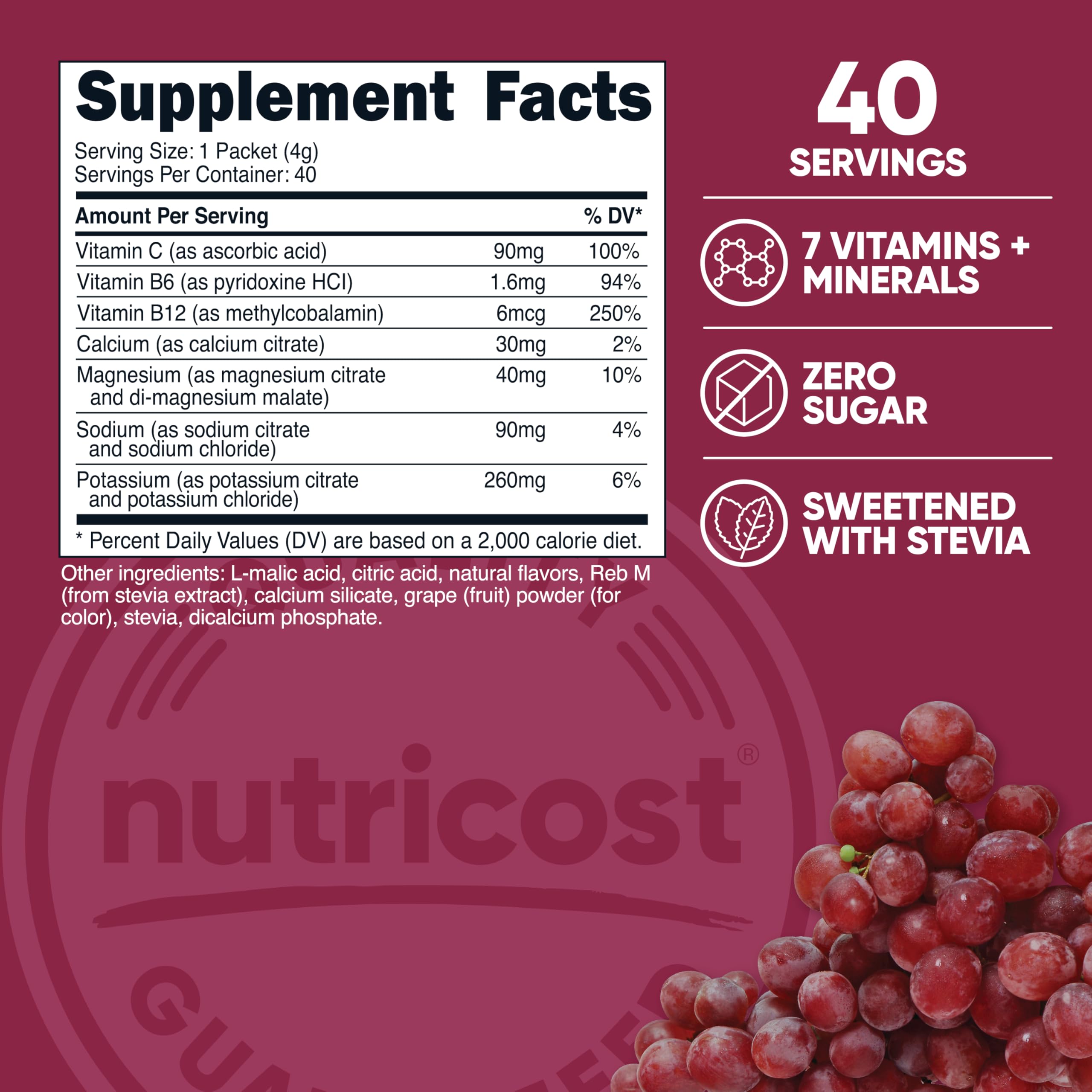 Nutricost Électrolytes Complex sachet-doseur pré-dosage pour une hydratation précise.