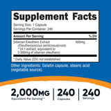 Nutricost Eleuthero sibérien 500 mg - capsules faciles à avaler