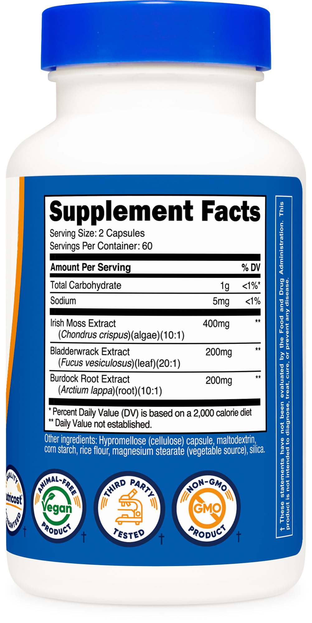 Nutricost emballage affichant NSF et GMP, assurance qualité