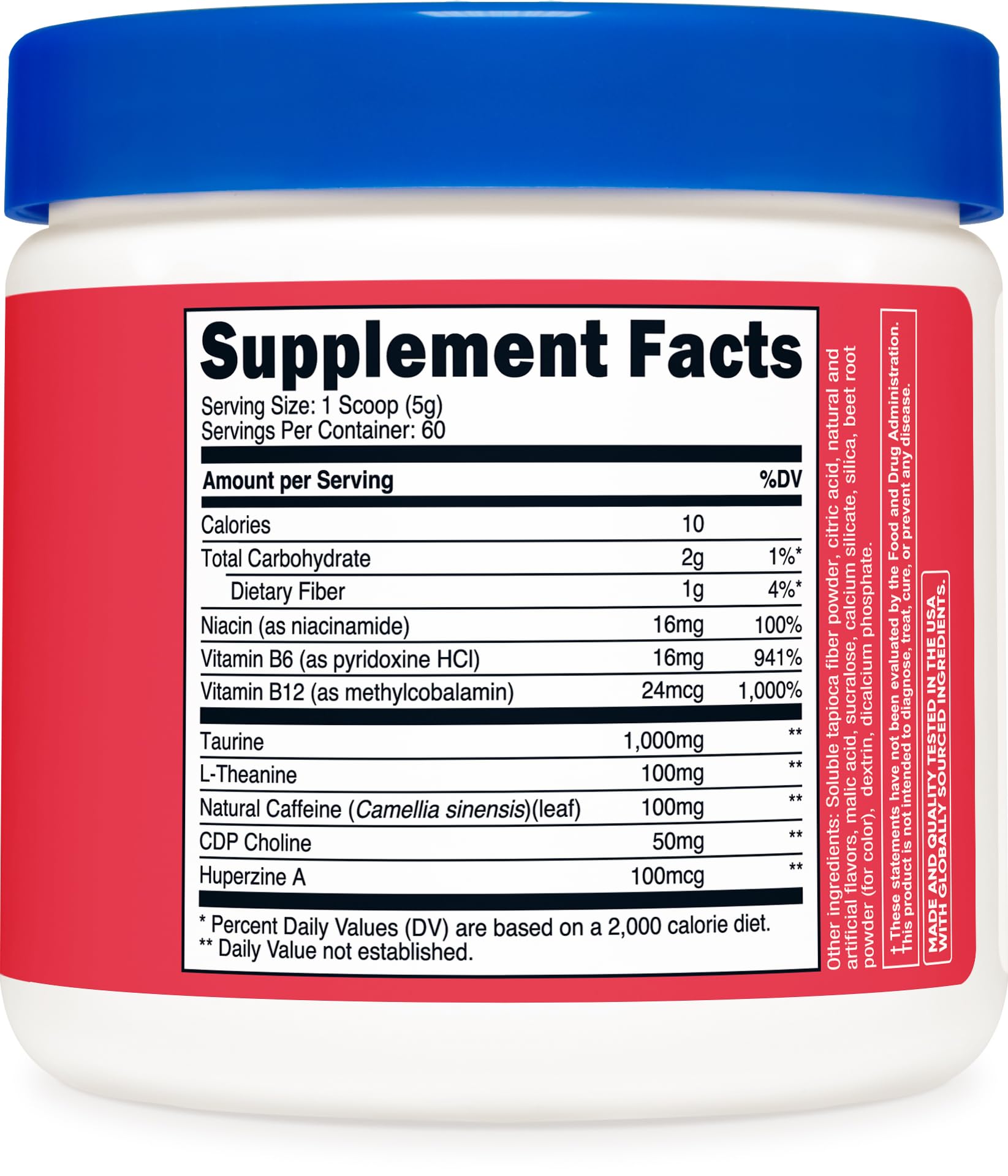 Nutricost Énergie Complexe – poudre fine prête à se mélanger rapidement.