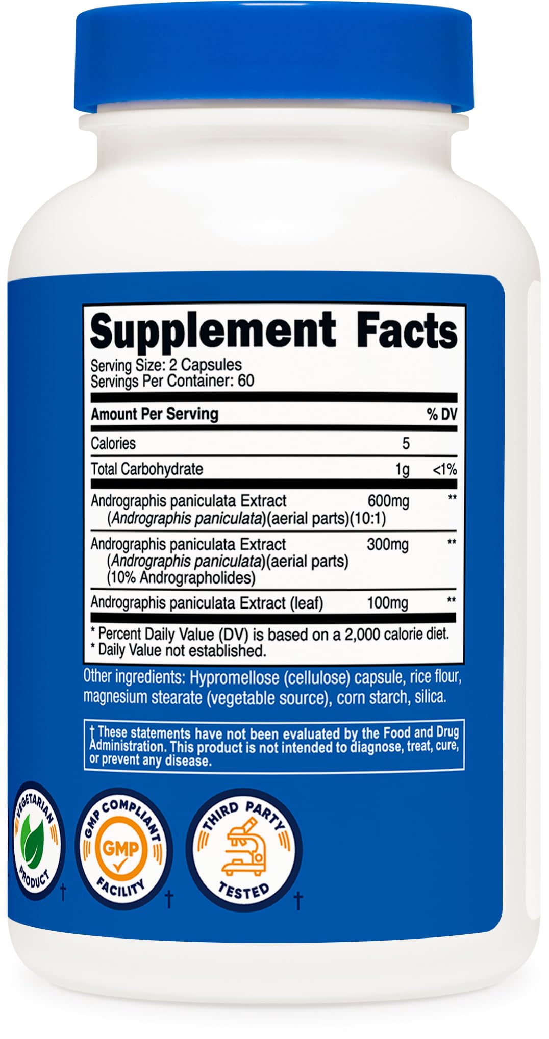 Nutricost Extrait d'Andrographis - Usage quotidien simple, complément végétarien pour un mode de vie sain.