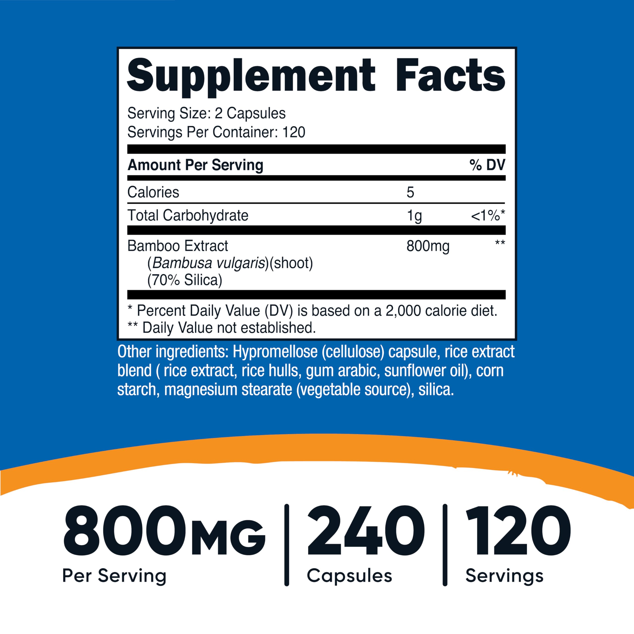 Nutricost Extrait de Bambou – capsules dans le flacon, format végan et sans gluten