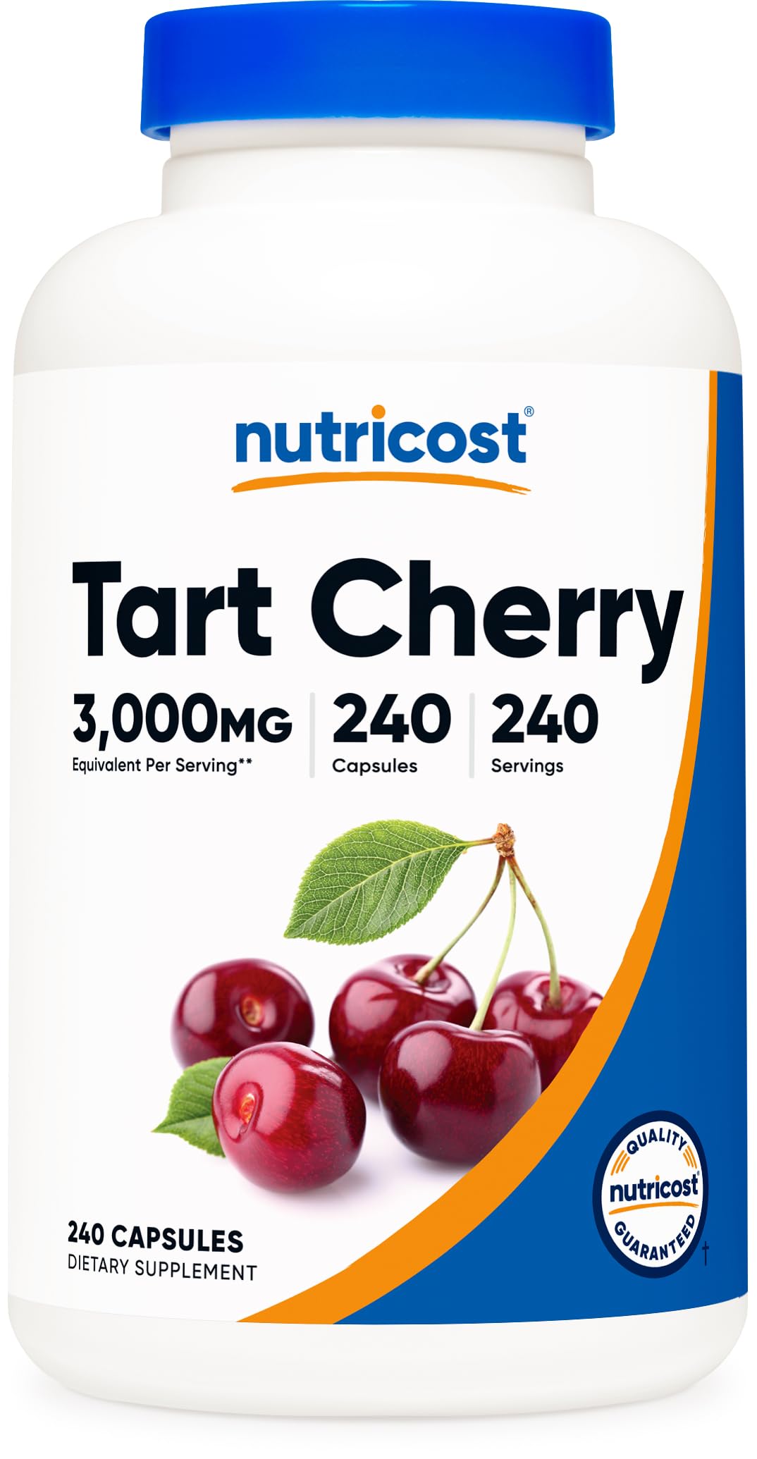 Nutricost Extrait cerise acide en bouteille; apport quotidien pratique.