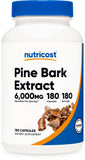 Nutricost Extrait d’écorce de pin, 6000 mg équivalent par portion, proanthocyanidines élevées, peut soutenir la vitalité quotidienne.