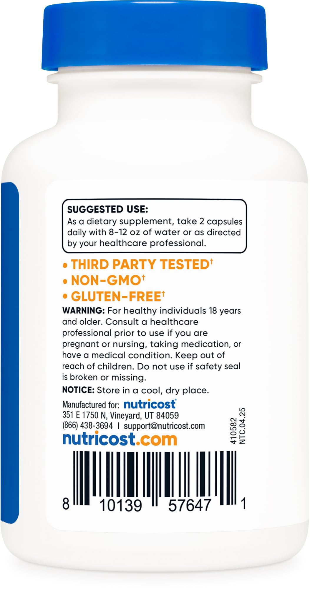 Nutricost Extrait Feuille Framboise Rouge 4500 mg équivalent, option végétale sûre.