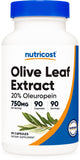 Nutricost Extrait Feuille Olivier - bouteille de 750 mg, routine quotidienne possible.