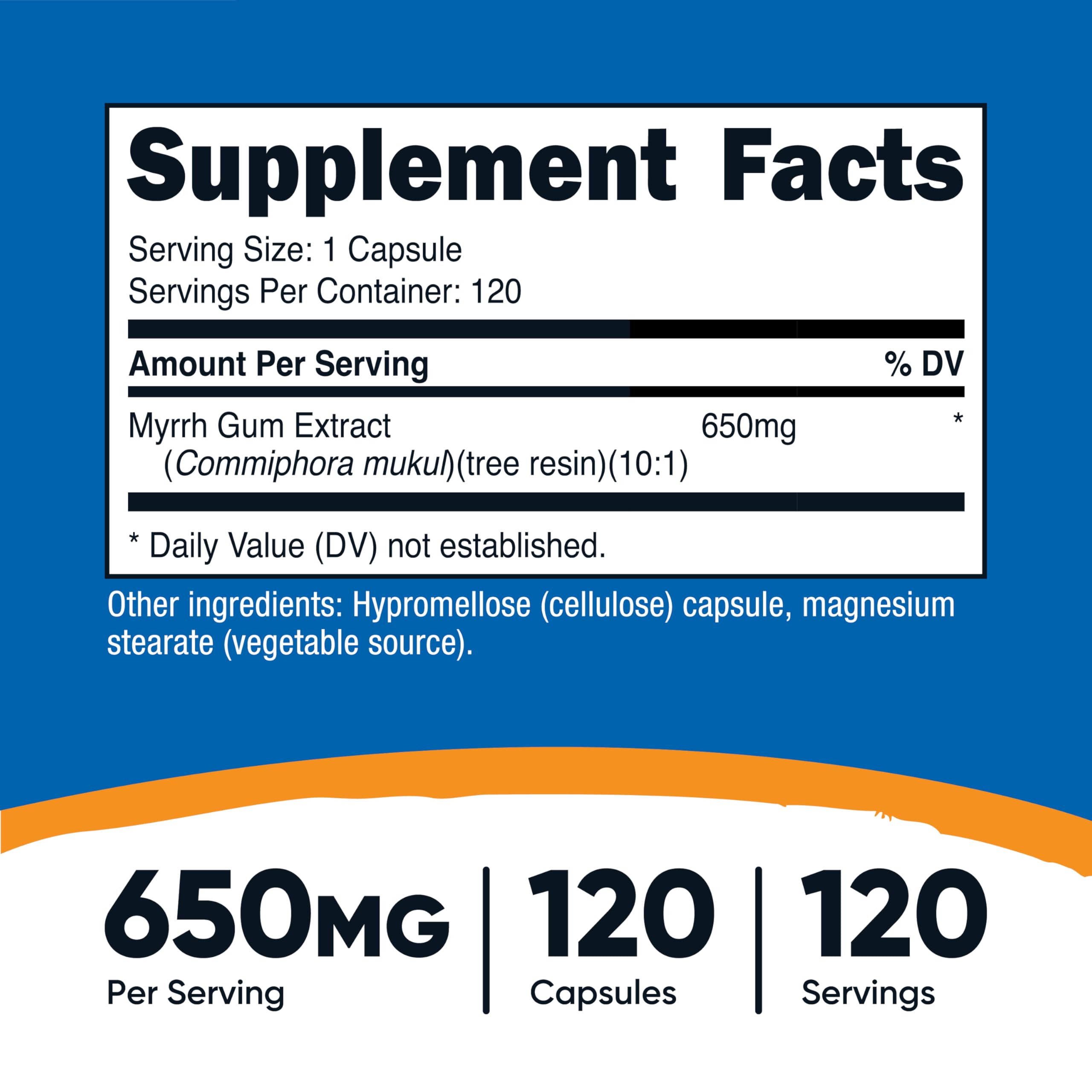 Nutricost Extrait de Myrrhe 650 mg — gélules prêtes à l’emploi