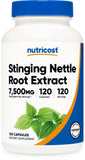 Nutricost extrait d'ortie - bouteille affichant l'étiquette, soutien quotidien du bien-être