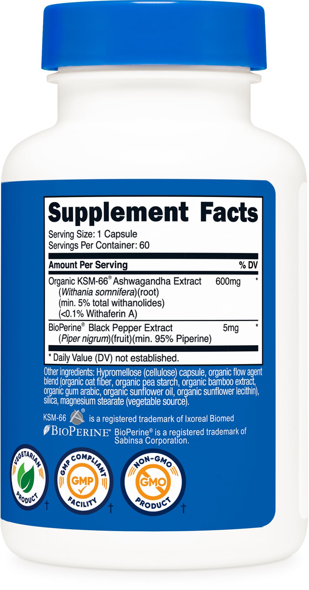 Nutricost Extrait Racine Ashwagandha Spectre Complet – formulation naturelle et complète.