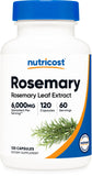 Nutricost extrait romarin en bouteille, concentration élevée pour usage quotidien.