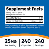 Nutricost Fer Bisglycinate – capsules faciles à avaler pour le quotidien.