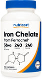 Nutricost Ferrochel 36 mg Gélules – dose quotidienne pratique.
