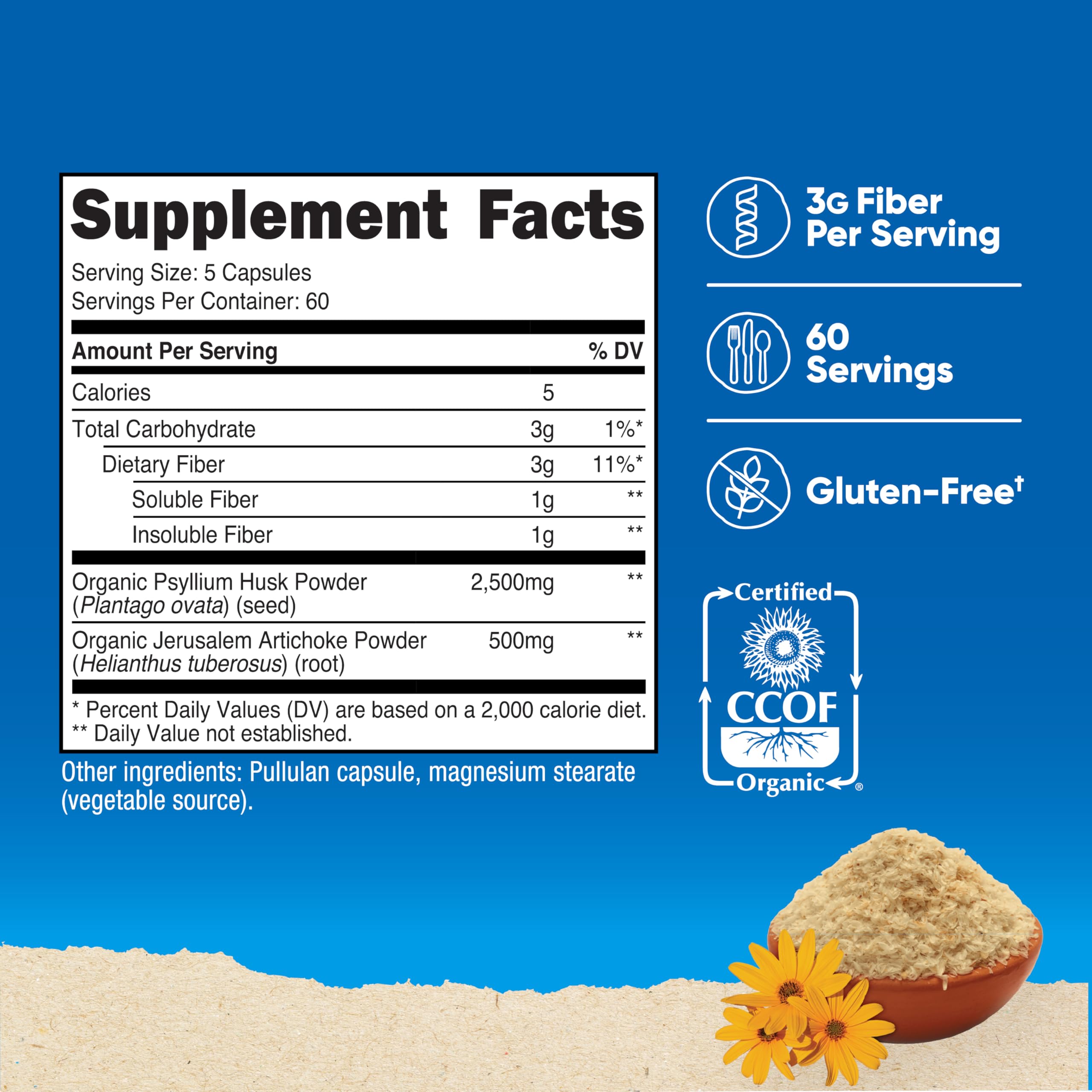 Nutricost Fibres capsules – gélules faciles à prendre pour compléter l’alimentation.