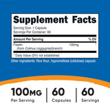 Nutricost fisetine : etiquette lisible facilitant un achat éclairé et sans OGM.