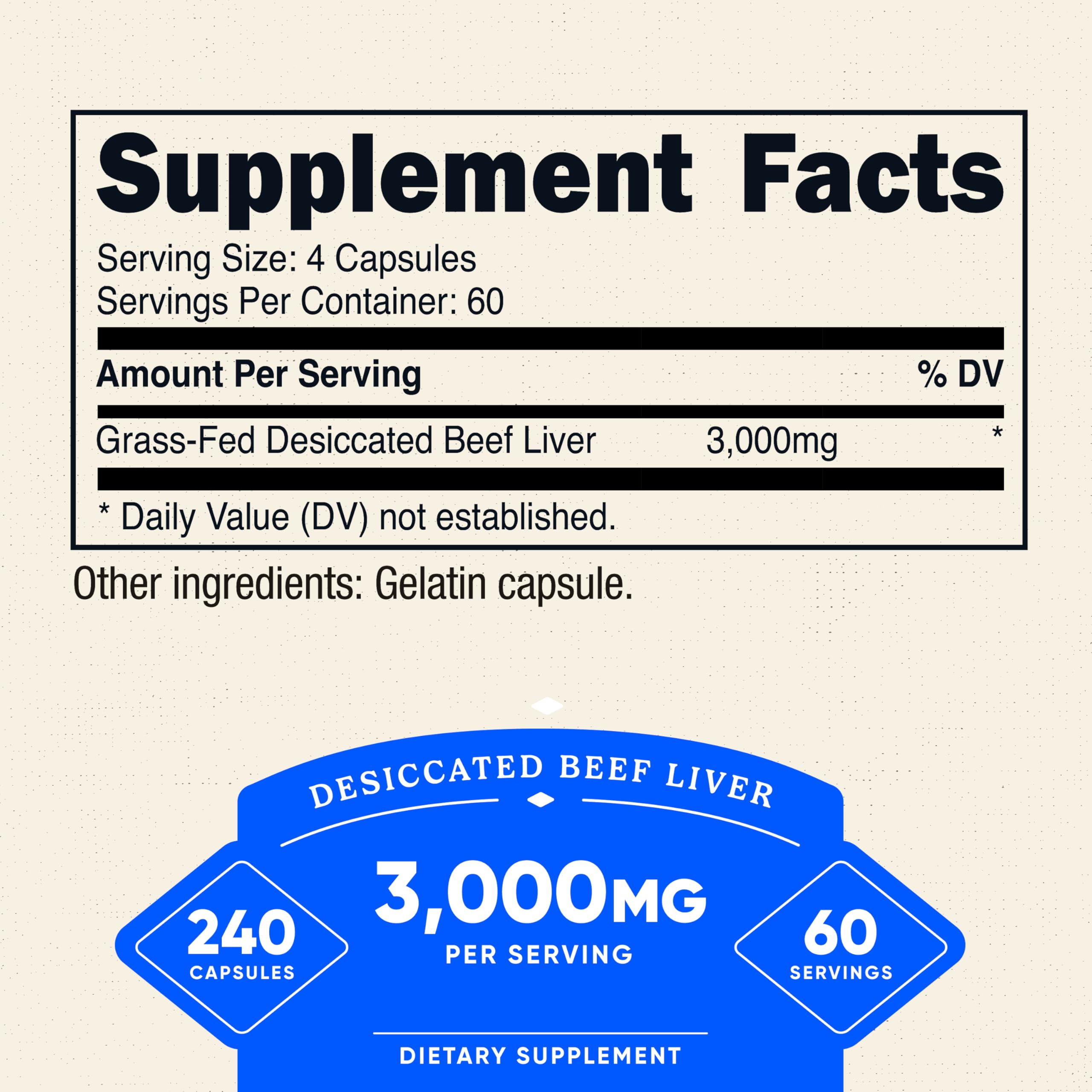 Zoom sur les gélules Nutricost foie bœuf desséché et leur forme pratique.