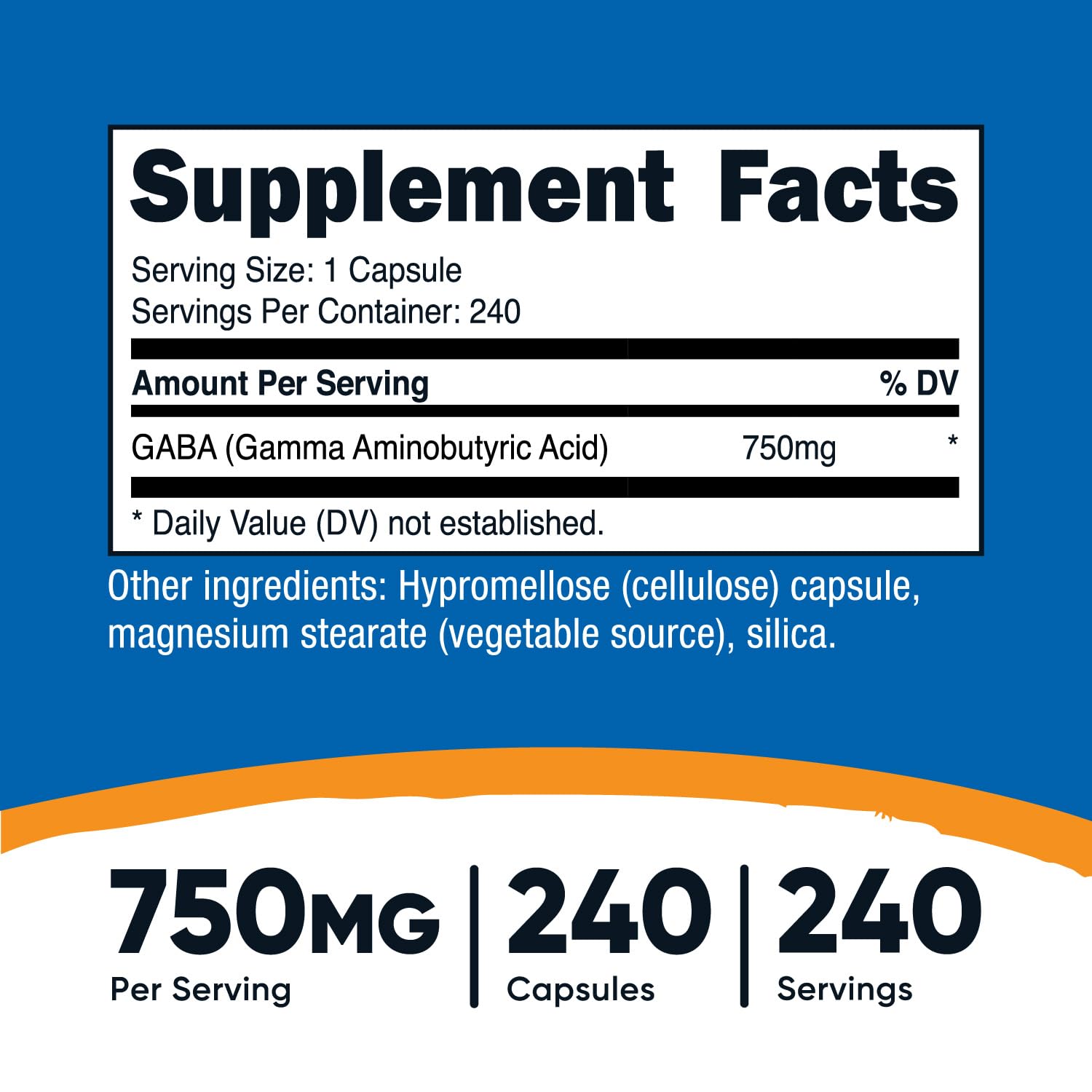 Nutricost GABA – capsules visibles, faciles à avaler