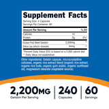 Capsules Nutricost Gélatine avec Silice: prises faciles au quotidien.
