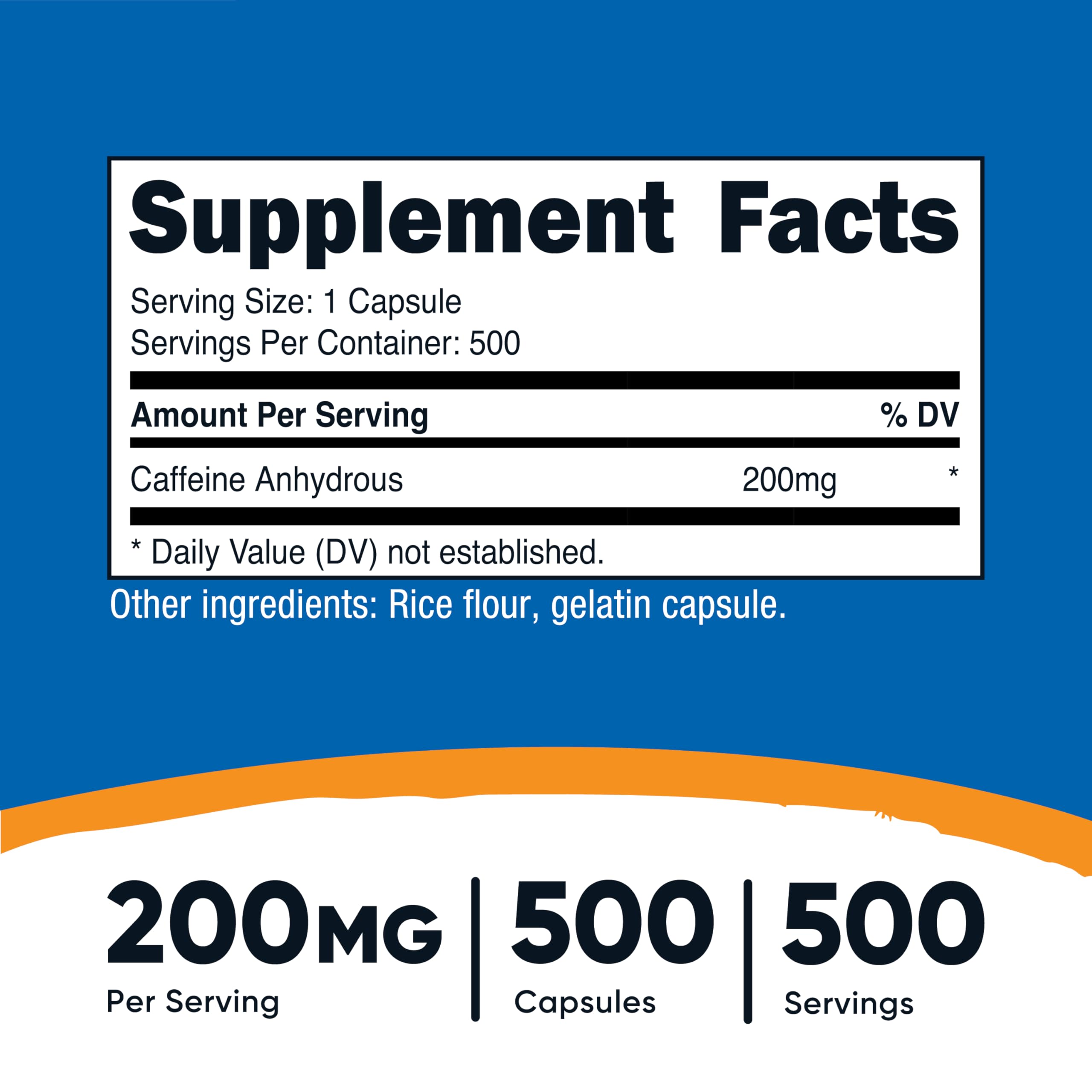 Nutricost gélules caféine 200 mg avant l'effort – concentration rapide.