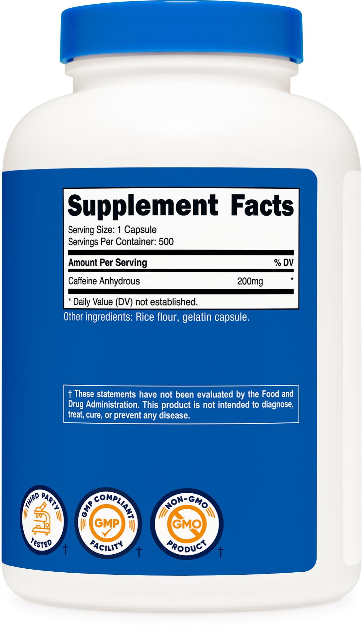 Nutricost gélules caféine 200 mg prise quotidienne – sans calories superflues.