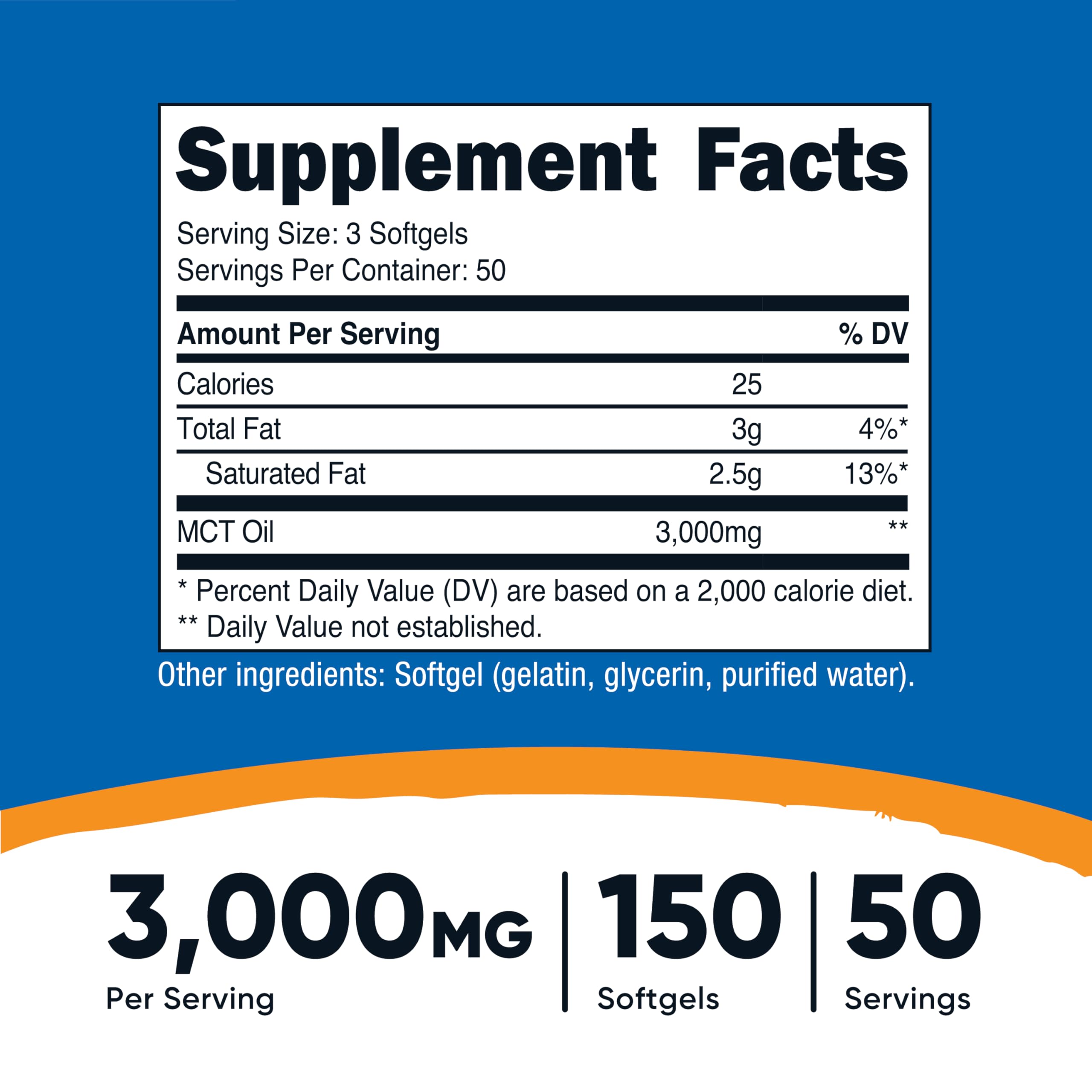Nutricost gelules molles MCT - gros plan sur les gélules faciles à avaler.
