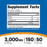 Nutricost gelules molles MCT - gros plan sur les gélules faciles à avaler.