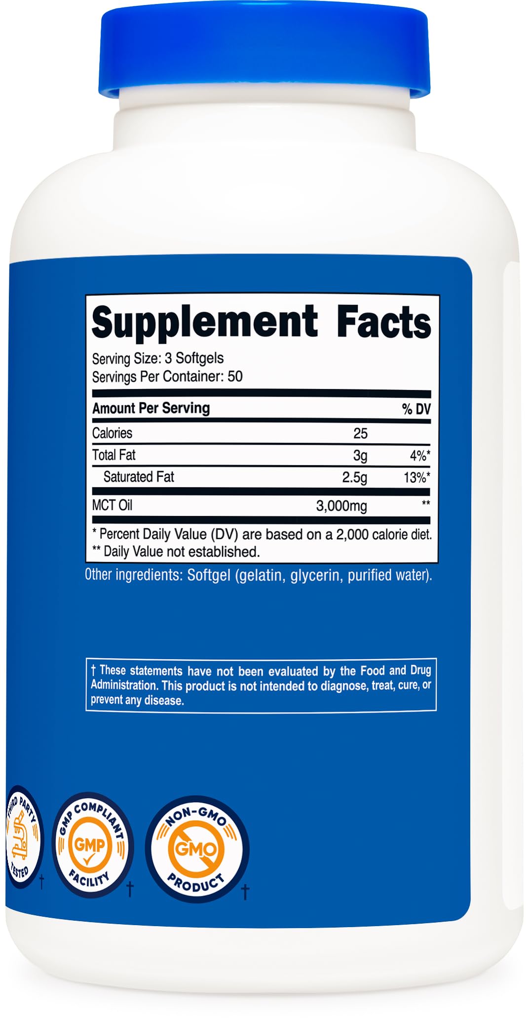 Nutricost gelules molles MCT - utilisation simple pour un mode de vie actif.