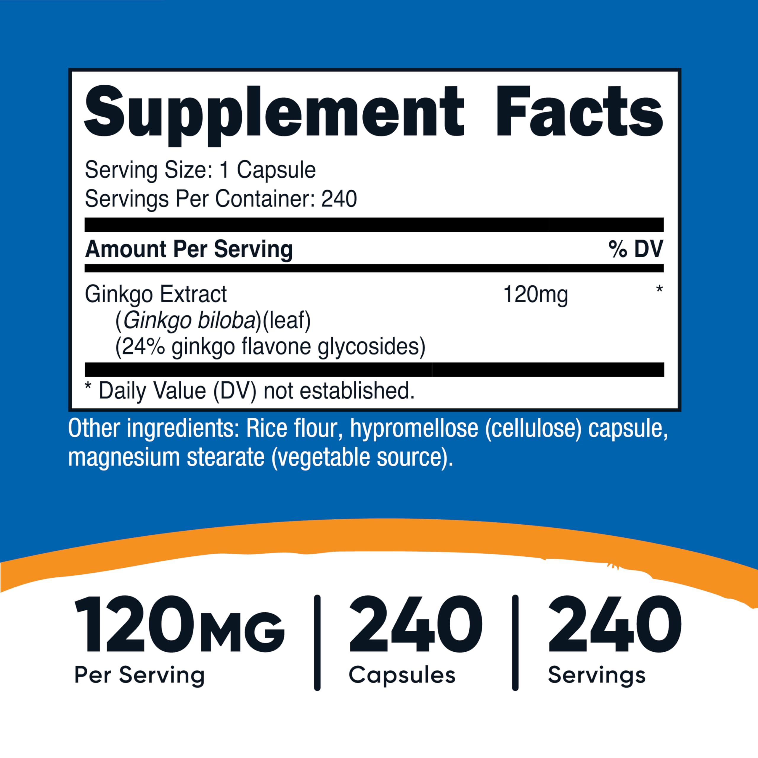 Nutricost Ginkgo Biloba: capsules faciles à prendre pour soutenir votre routine.