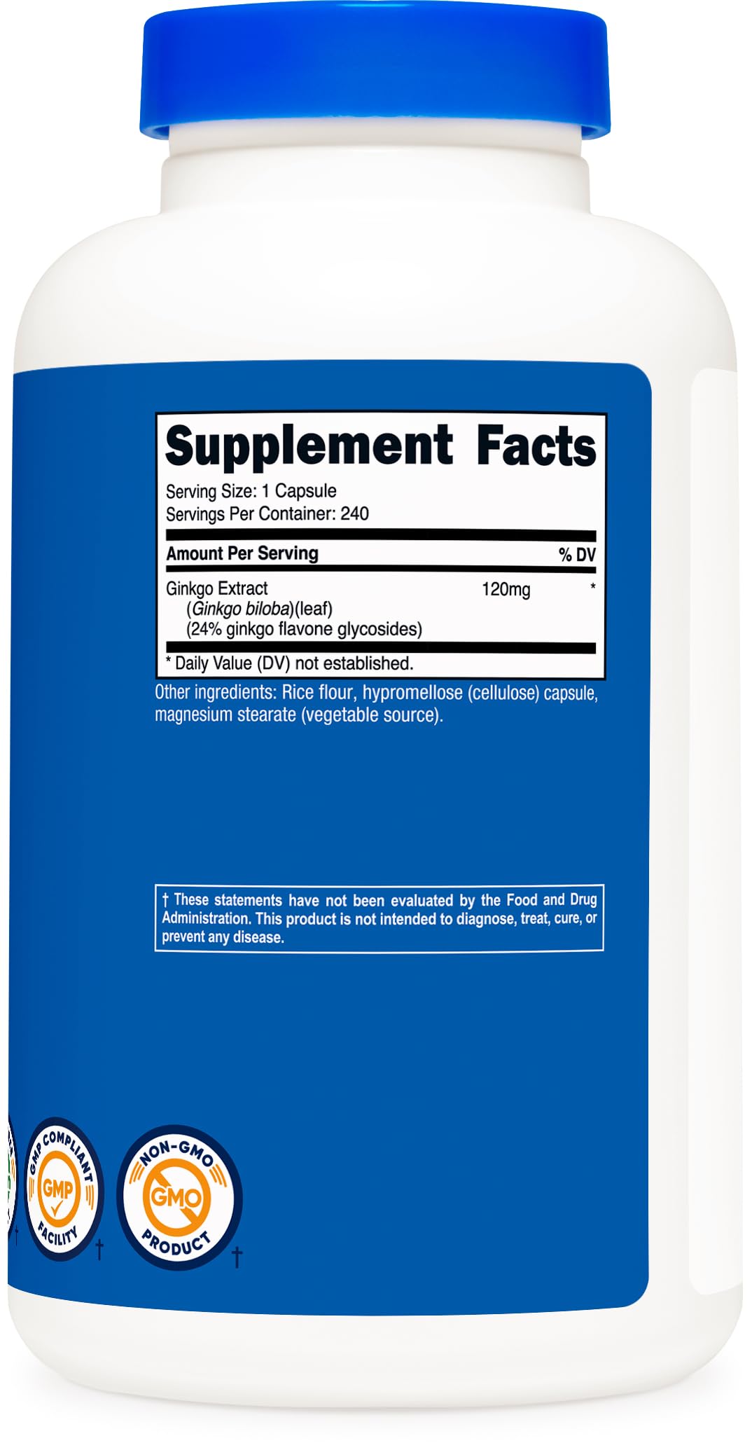 Nutricost Ginkgo Biloba: pile de gélules faciles à avaler pour une routine quotidienne.