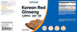Flacon Nutricost Ginseng Coreen Rouge sur planche de cuisine.