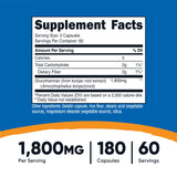 Gélules Nutricost Glucomannan faciles à avaler pour un apport quotidien en fibres.