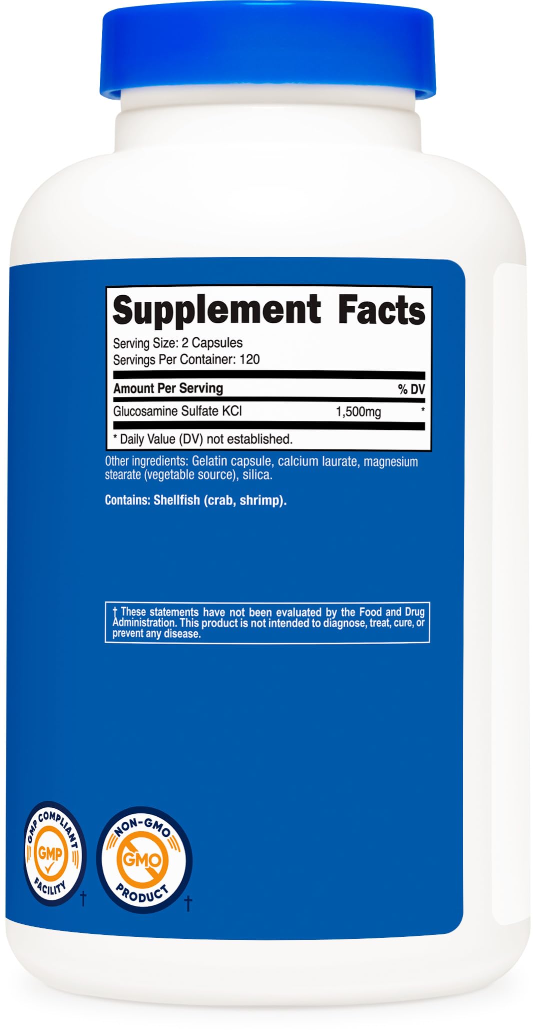 Nutricost glucosamine sulfate – sans gluten et sans OGM