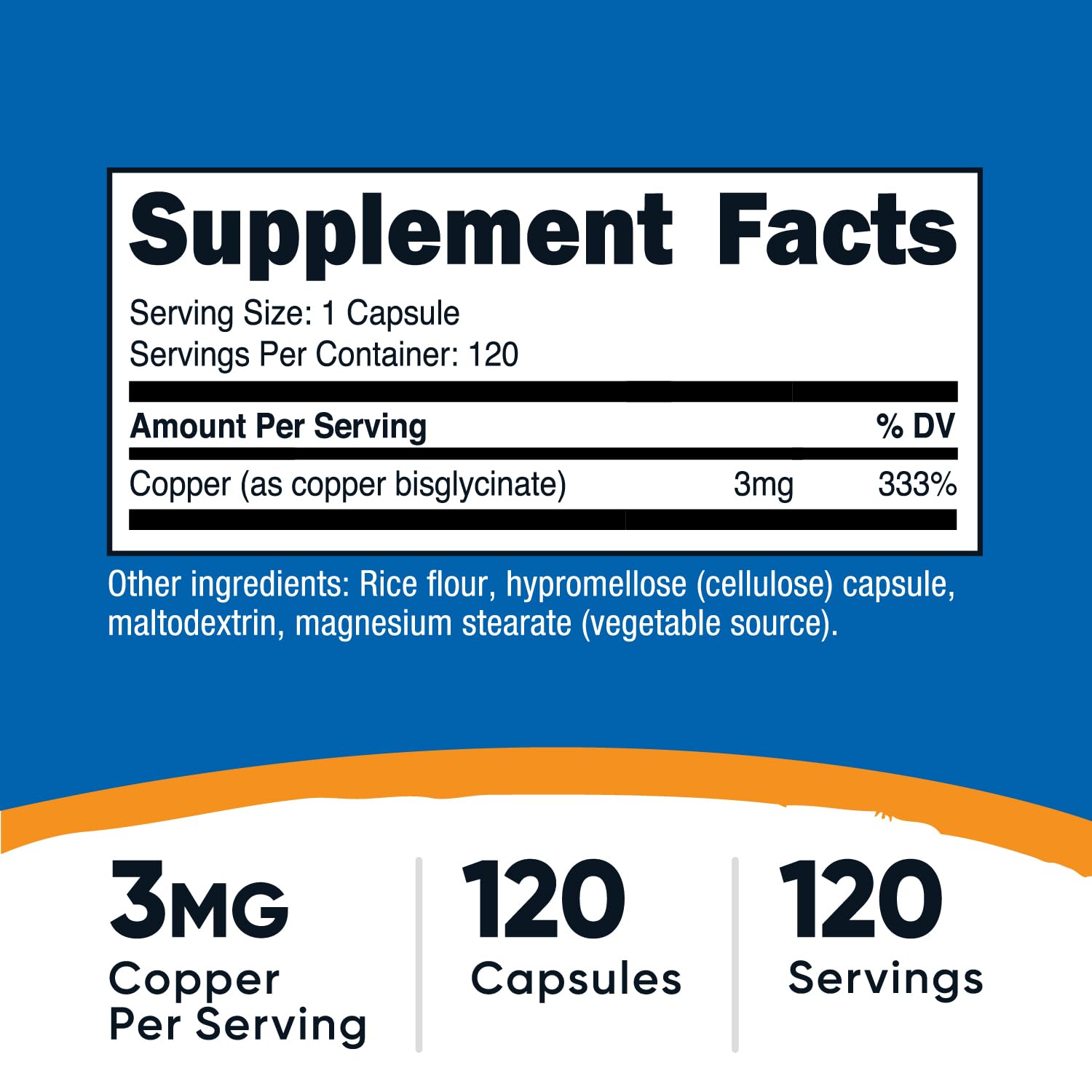 Nutricost glycinate de cuivre – capsules faciles à avaler pour un mode de vie actif.
