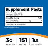 Nutricost Glycine, cuillère-dose, facilité de dosage et portions contrôlées.