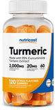 Nutricost Gommes Curcuma 2000 mg par portion, pratique et savoureuses pour le quotidien