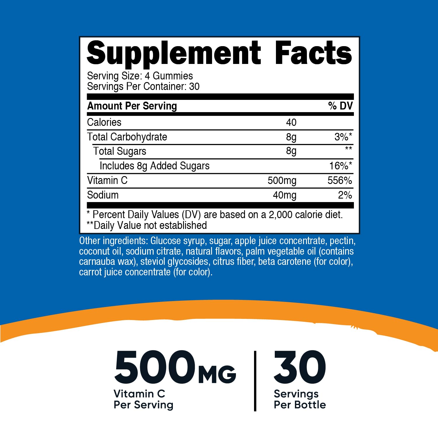 Nutricost bonbons-gélifiés vitamine C : flacon ouvert avec saveurs naturelles