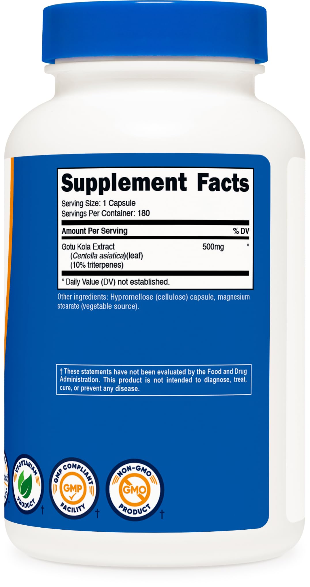 Nutricost Gotu Kola etiquette claire pour guider usage.